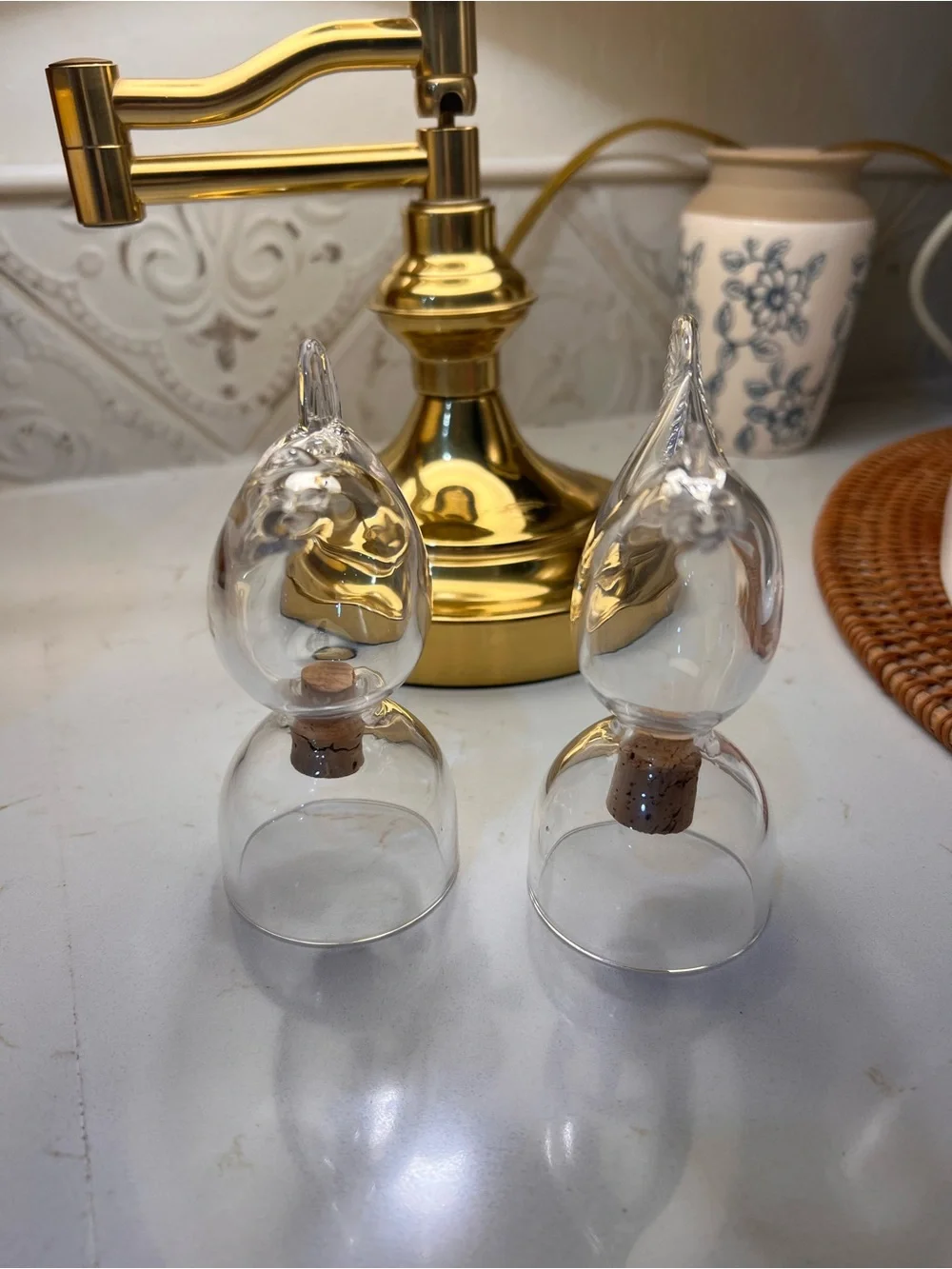 Vintage 1970s Nuutajärvi Kerttu Nurminen Glass Bird Salt & Pepper Shakers